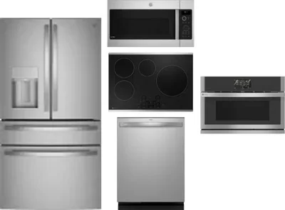 5 Piece Package Includes Refrigerator, Cooktop, Wall Oven, Microwave And Dishwasher